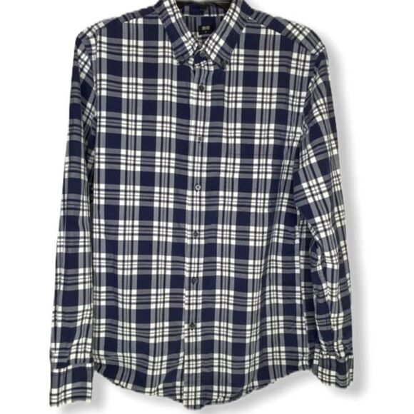 Uniqlo Tops - Uniqlo Plaid Cotton Button-Down Shirt